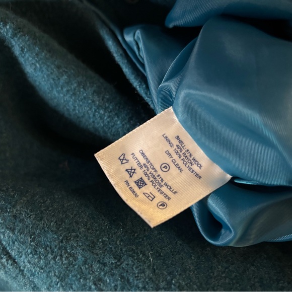 LANDS END boiled wool TEAL coat PLUS SIZE 18w button front - Picture 3 of 4